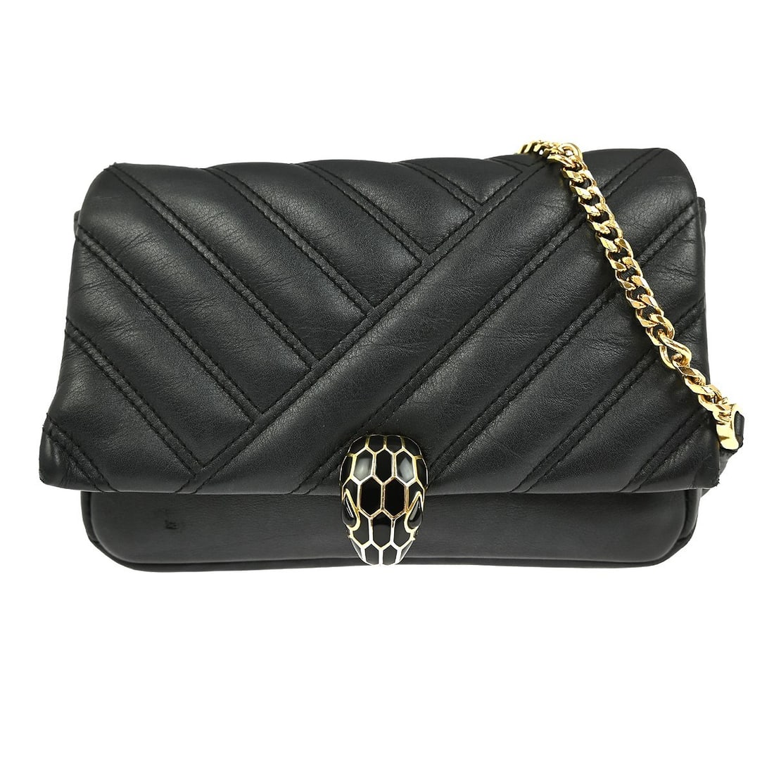 Bvlgari Serpenti Forever Black Leather Shoulder Bag DG.K19.288755 (1 of 10)