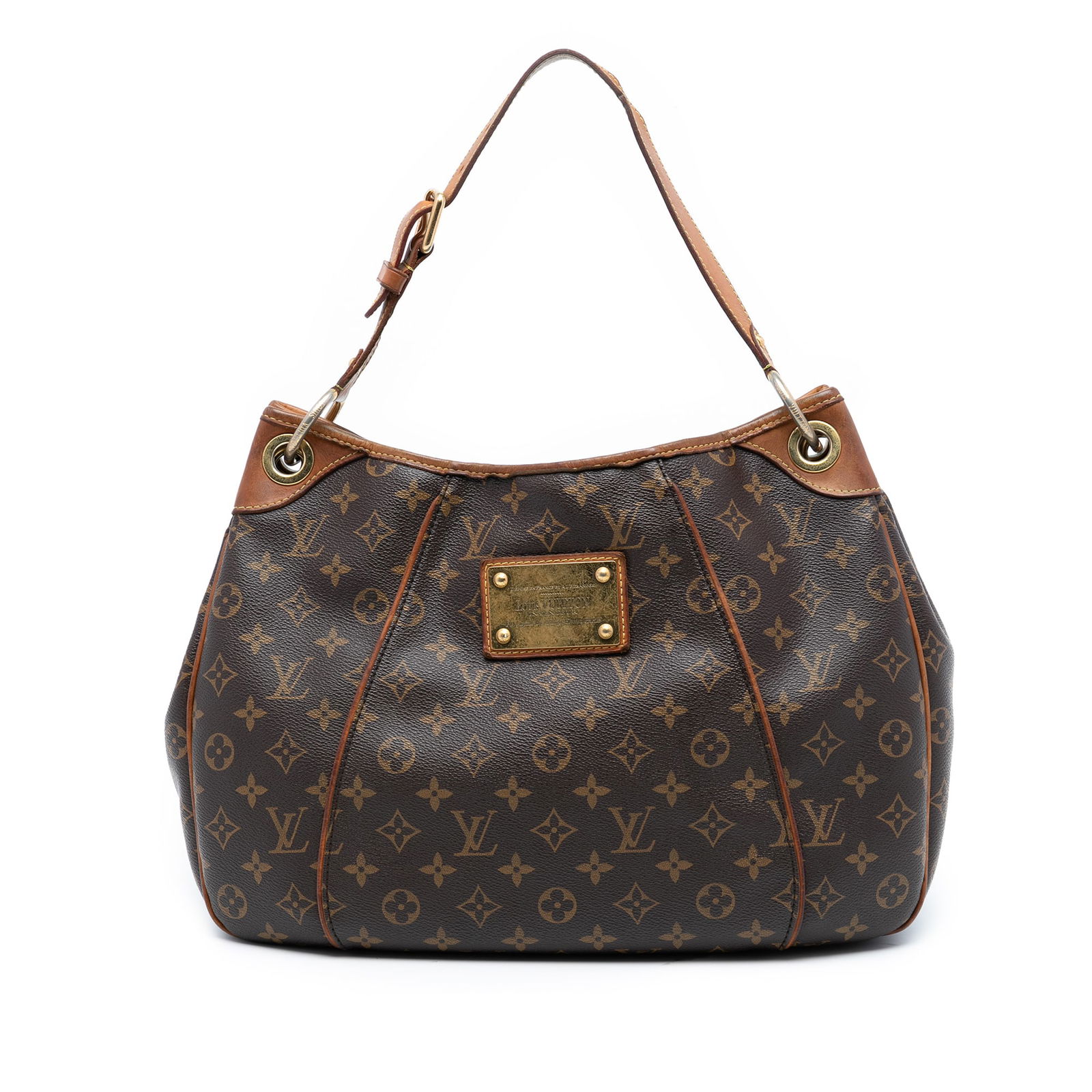 Monogram Canvas Galliera PM Shoulder Bag by Louis Vuitton: Monogram Canvas Galliera PM Shoulder Bag by Louis Vuitton The Louis Vuitton Monogram Galliera PM is crafted from signature monogram canvas with vachetta leather trim and a flat vachetta leather strap.