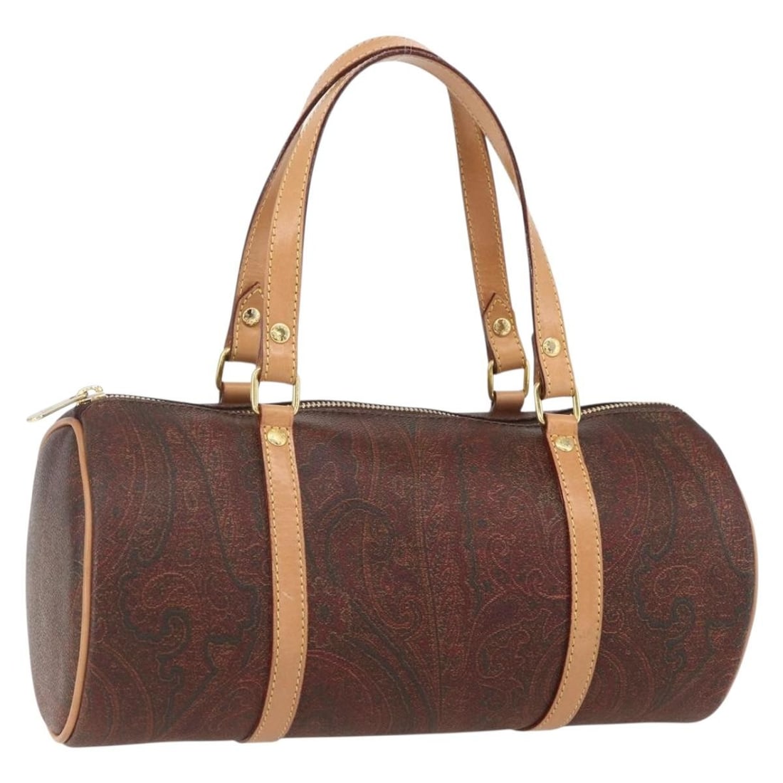 Etro Bordeaux Paisley PVC Leather Handbag Made in Italy (1 of 18)