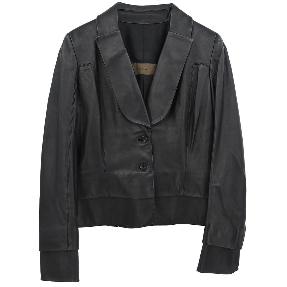 Black Lambskin Mid-Length Loewe Vintage Jacket Size 40 (1 of 11)