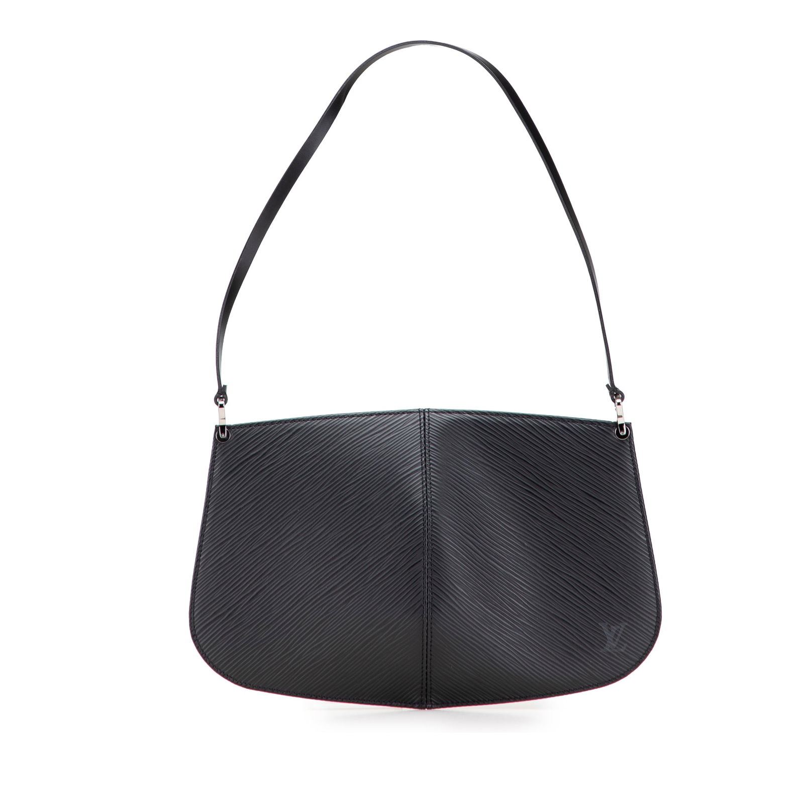 Louis Vuitton Epi Demi Lune Pochette Black Leather Bag: Louis Vuitton Epi Demi Lune Pochette Black Leather Bag This Louis Vuitton Epi Demi Lune Pochette is a stylish accessory crafted from durable epi leather. It features a flat leather strap for comfortab