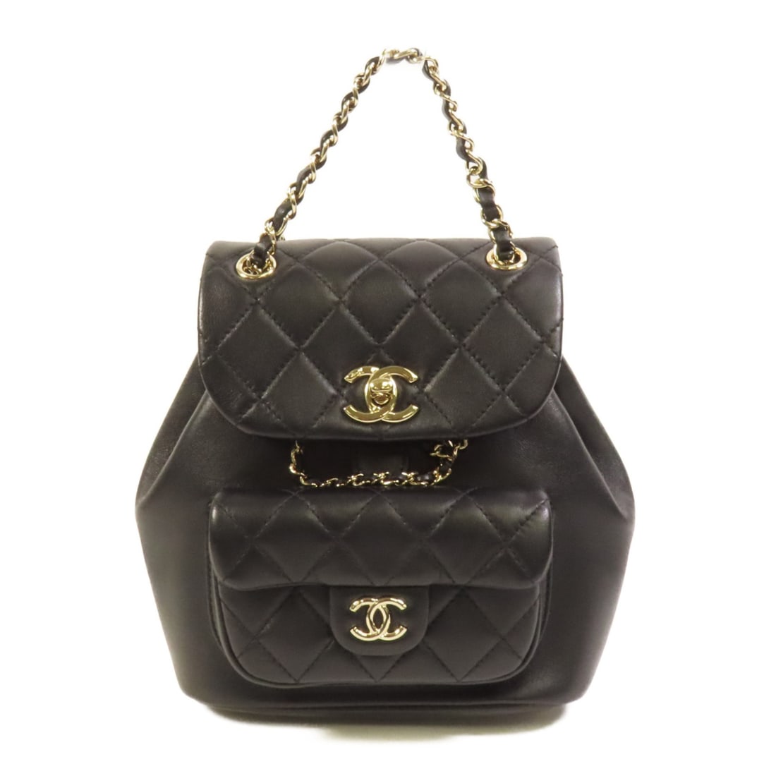 Chanel Duma Black Calfskin Leather Backpack with Gold Tone CC Hardware (1 of 16)