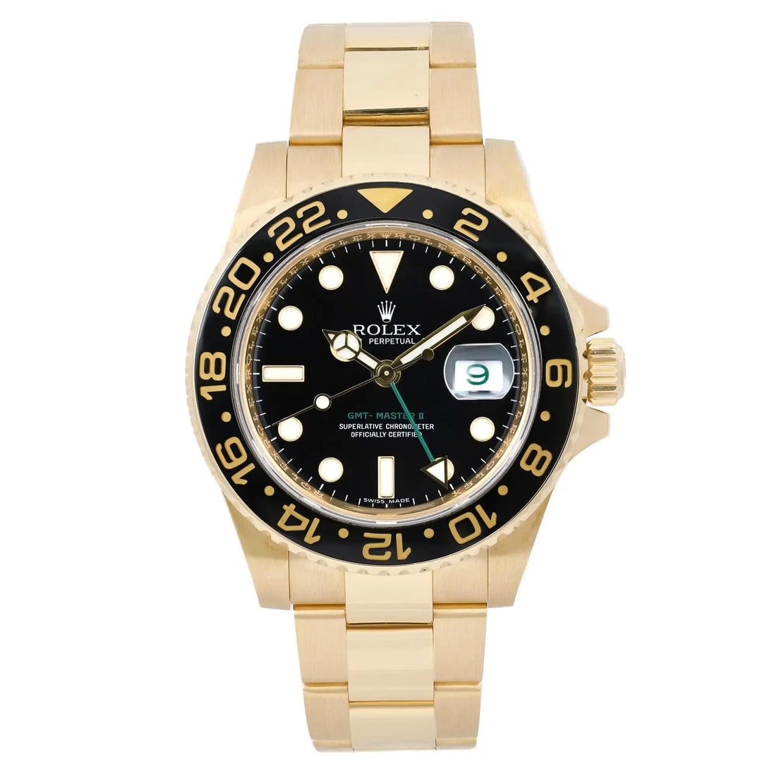 Rolex GMT-Master II 18K Yellow Gold Black Dial Automatic Watch 116718 (1 of 6)