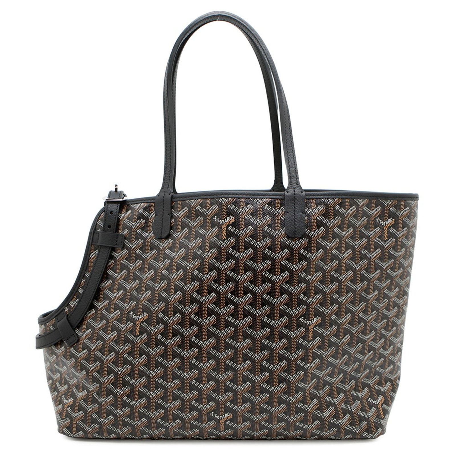 Goyard Black Canvas Tote Bag for Women 35 cm France: Goyard Black Canvas Tote Bag for Women 35 cm France This Goyard handbag is crafted from durable black canvas and designed for women. It offers ample space with dimensions of 35 cm wide, 26 cm high, an