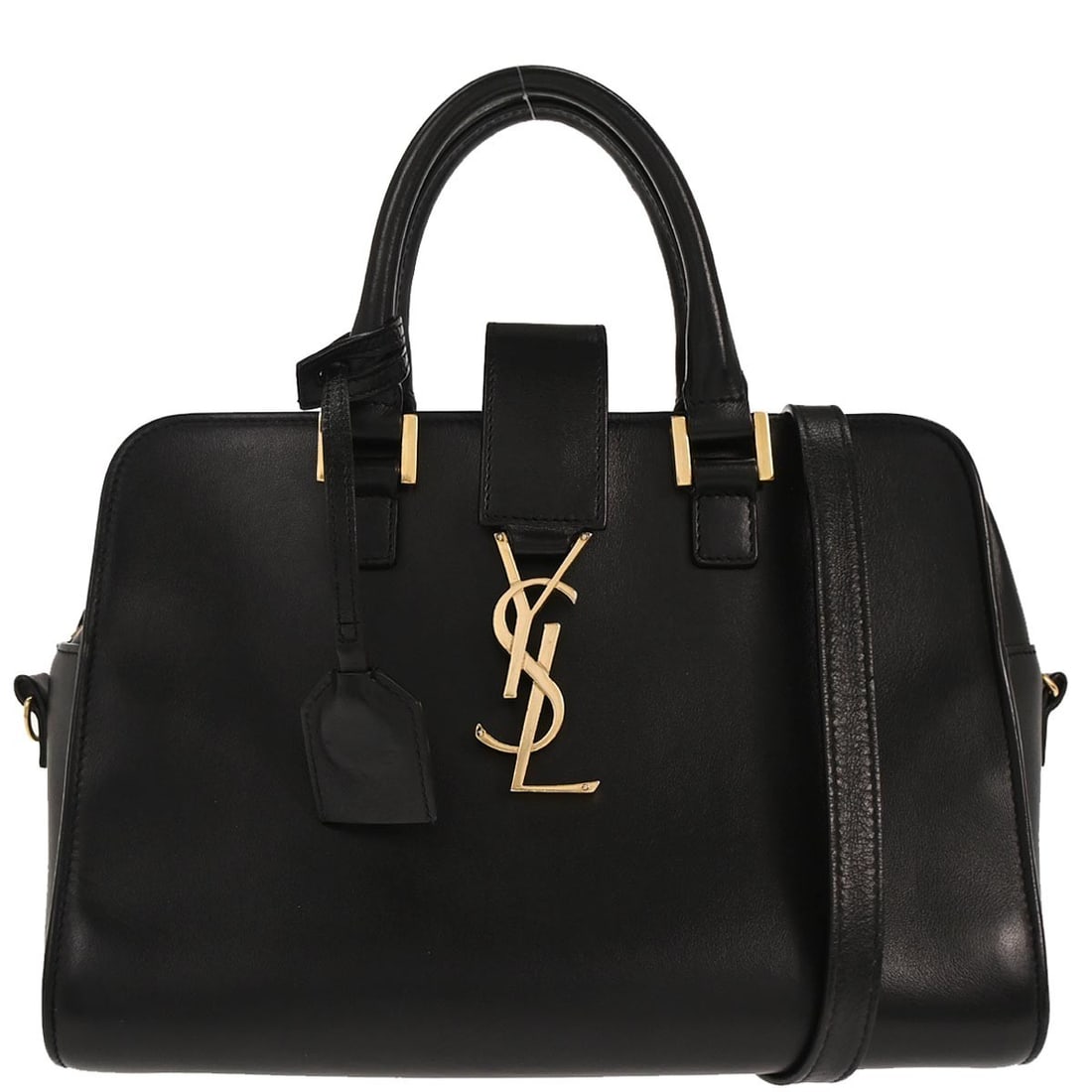 Black Leather Baby Cabas Top Handle Bag by Saint Laurent (1 of 10)