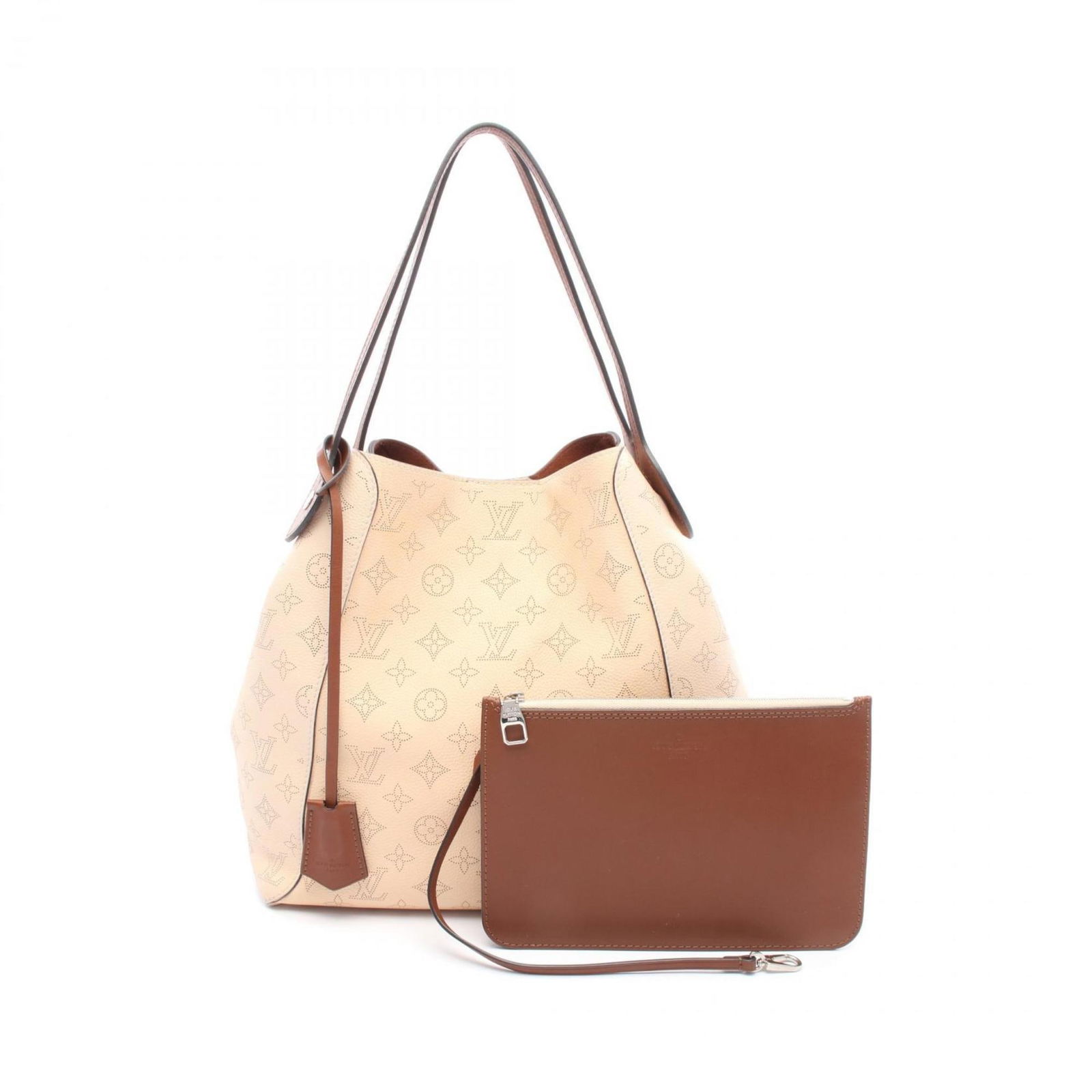 Beige Mahina Leather Shoulder Bag by Louis Vuitton: Beige Mahina Leather Shoulder Bag by Louis Vuitton Louis Vuitton Mahina handbag crafted in beige leather, featuring a spacious interior and a classic silhouette. Designed for women, this bag is made i