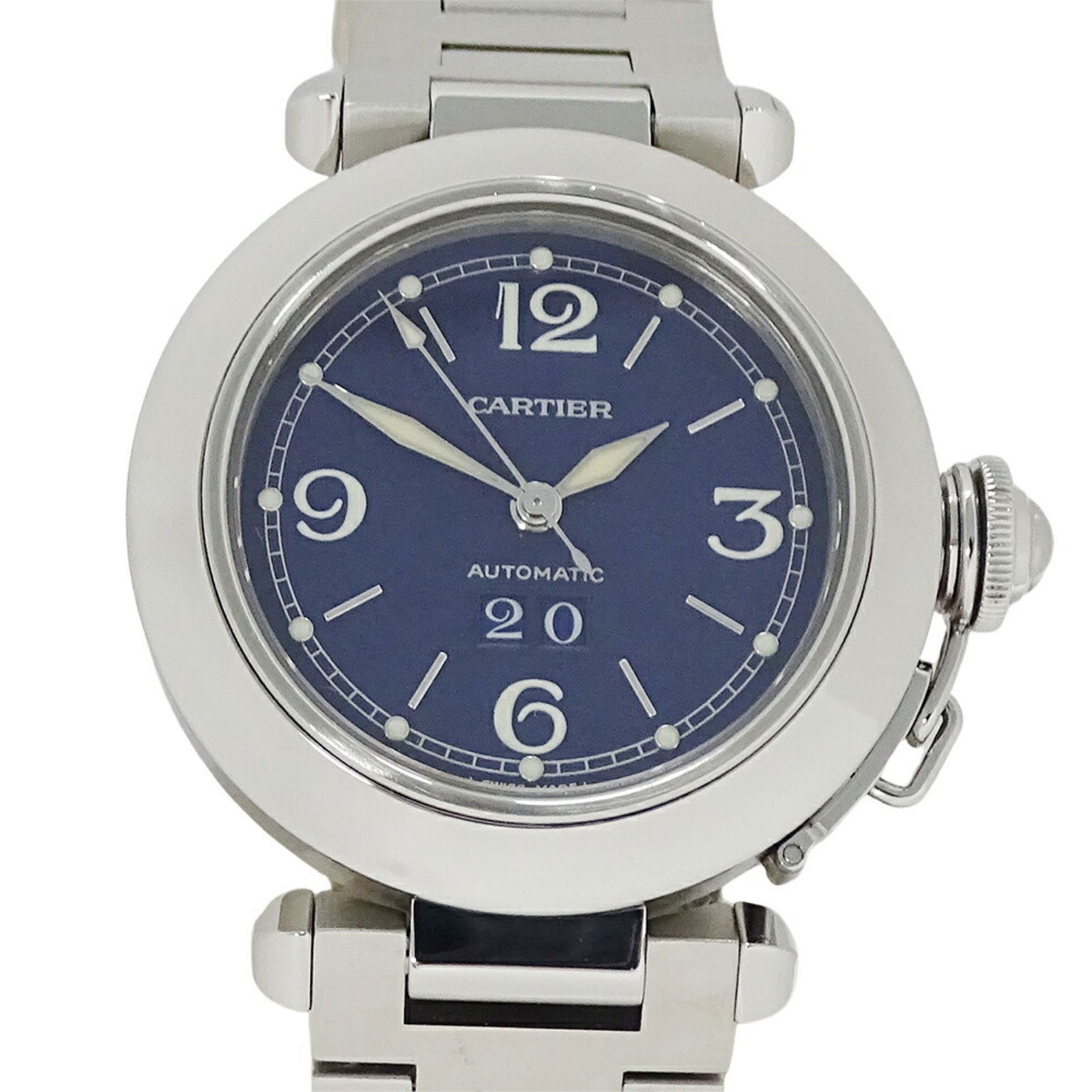 Cartier Pasha C Steel Men's Watch Navy Dial 35mm Swiss Made (1 of 1)