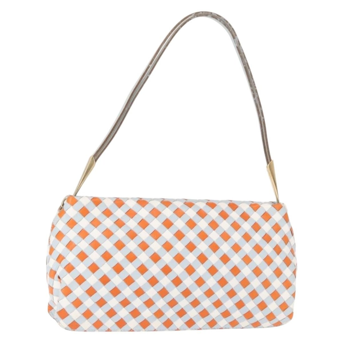 Bottega Veneta Intrecciato Leather Shoulder Bag Light Blue Gold Auth: Bottega Veneta Intrecciato Leather Shoulder Bag Light Blue Gold Auth This exquisite Bottega Veneta Intrecciato Shoulder Bag is crafted in Italy from high-quality leather, showcasing a charming light b