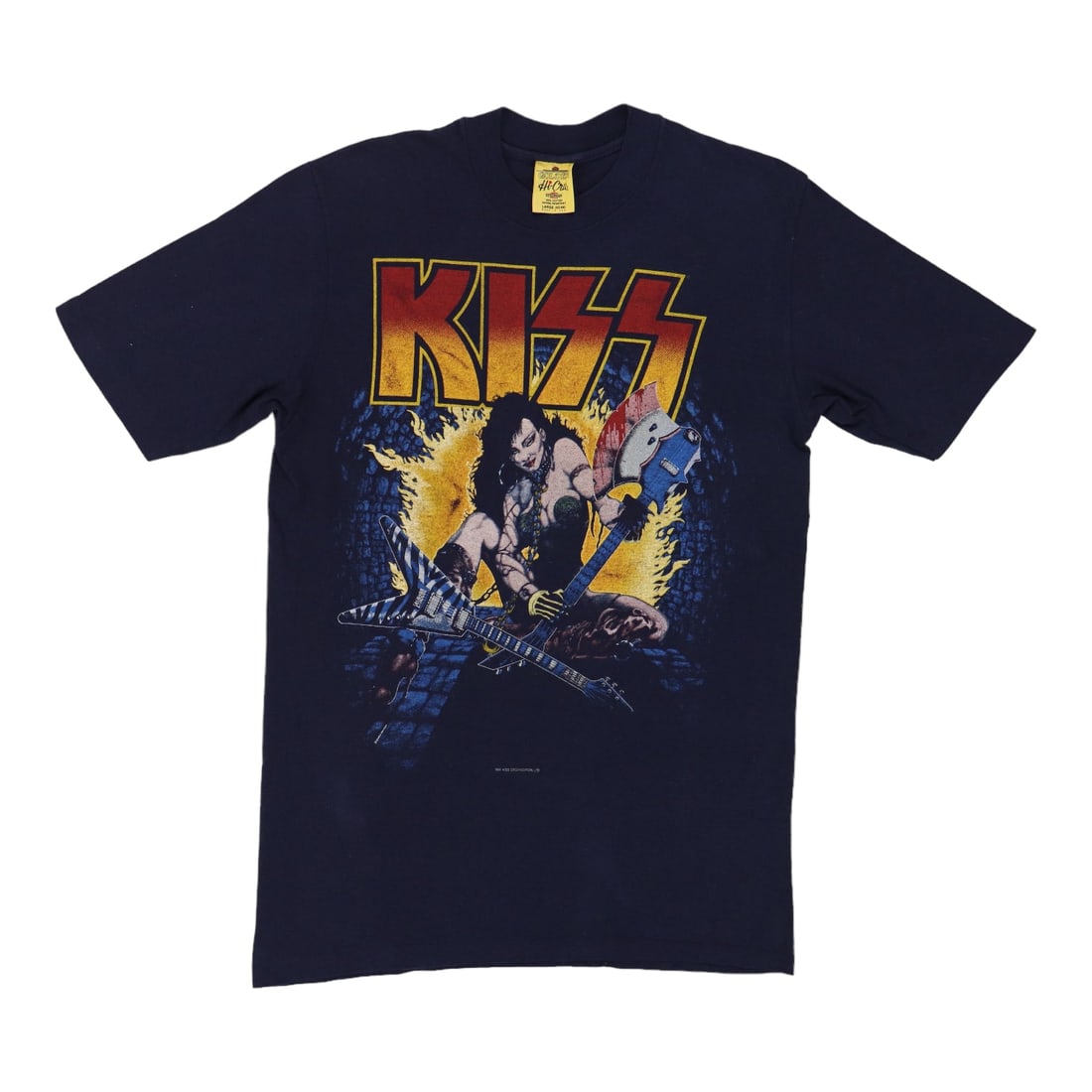 Vintage 1984 Kiss Texas Concert Blue Cotton T-Shirt Size Large (1 of 6)