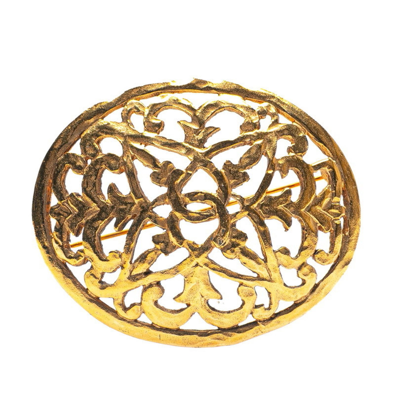 Gold Plated Brooch by Chanel for Women from France: Gold Plated Brooch by Chanel for Women from France This Chanel accessory features a gold plated finish and is designed for women. The piece is crafted in France and showcases a gold color. It measures