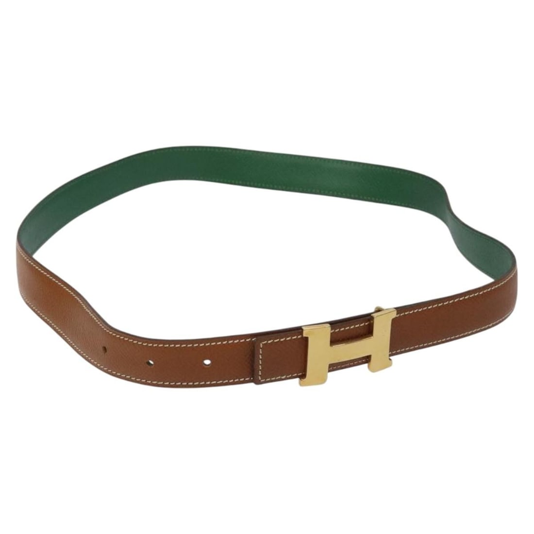 HERMES Constance Leather Belt 37.4in Brown Made in France: HERMES Constance Leather Belt 37.4in Brown Made in France Introducing the exquisite HERMES Constance Belt, crafted from high-quality leather in a rich brown hue. This stylish belt features a total