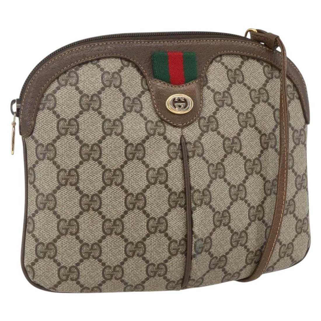GUCCI GG Supreme Sherry Line Shoulder Bag Beige Gold 904 02 047 Auth: GUCCI GG Supreme Sherry Line Shoulder Bag Beige Gold 904 02 047 Auth This authentic GUCCI GG Supreme Web Sherry Line Shoulder Bag is a stylish accessory made in Italy. Crafted from GG Canvas, it featu