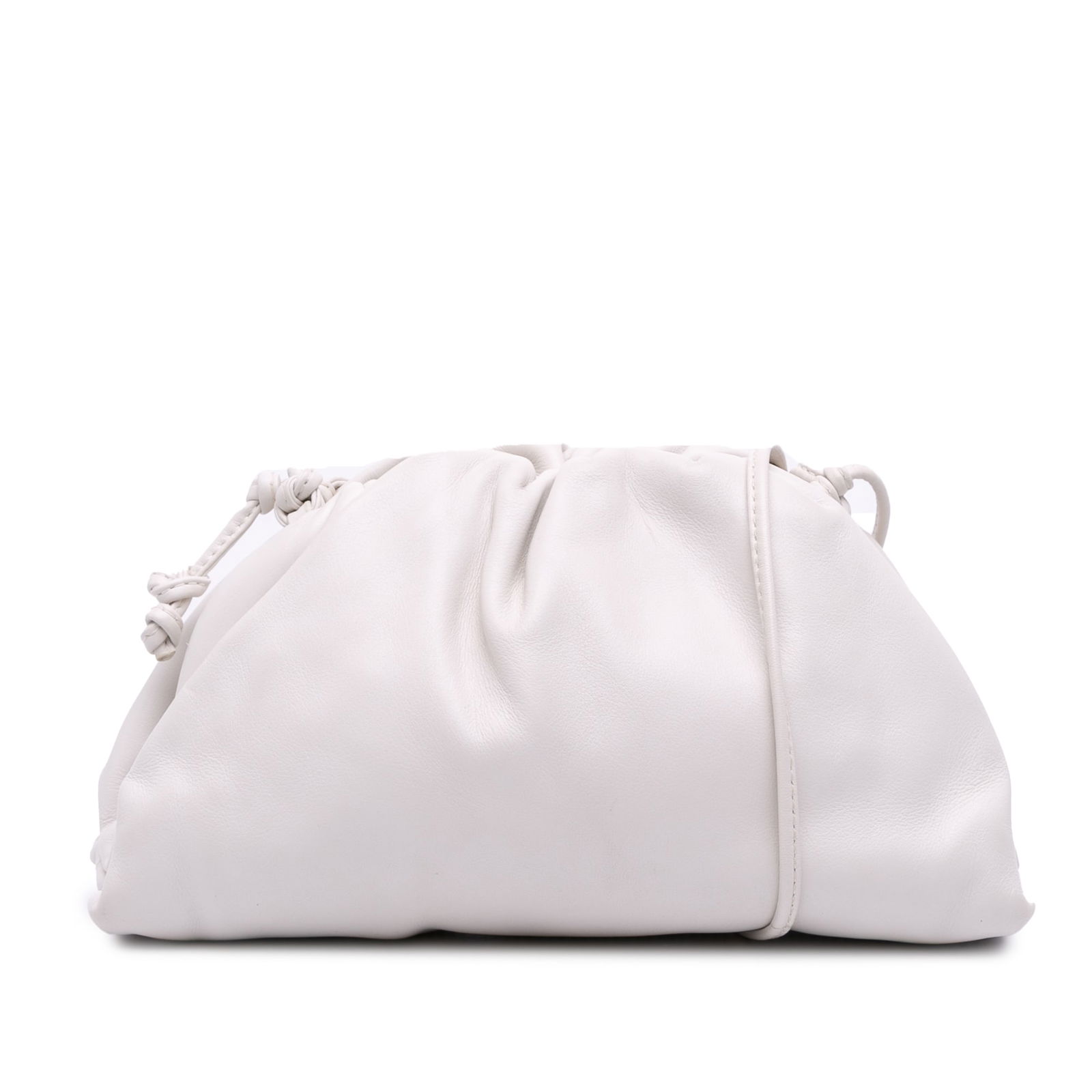 Bottega Veneta White Lambskin Mini Pouch Crossbody Bag (1 of 8)