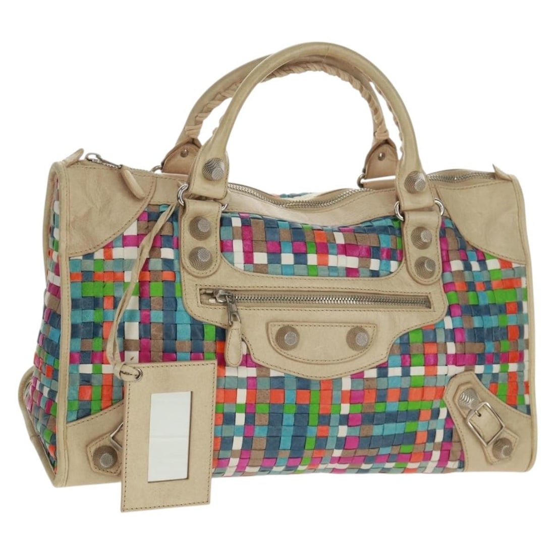 Balenciaga Giant Work Multicolor Leather Handbag with Dust Bag and Mirror (1 of 18)