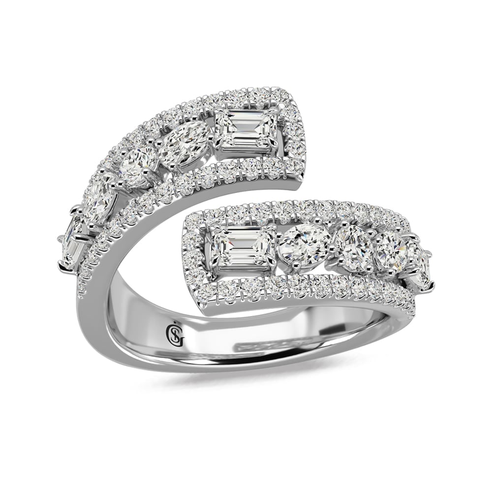 14K White Gold Diamond 1 1/2 Ct.Tw Fashion Ring (1 of 4)