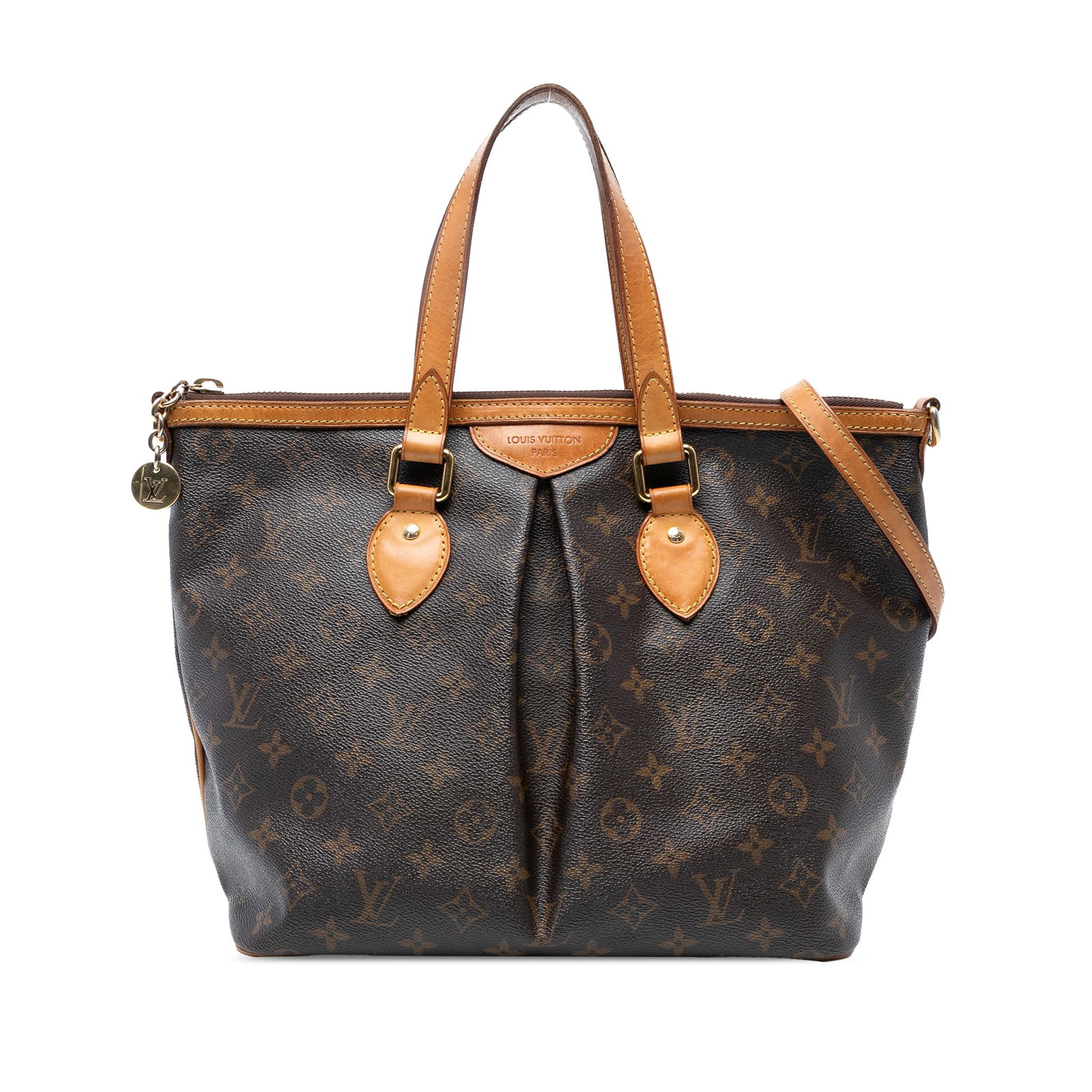 Louis Vuitton Monogram Palermo PM Bag with Vachetta Leather Trim (1 of 7)