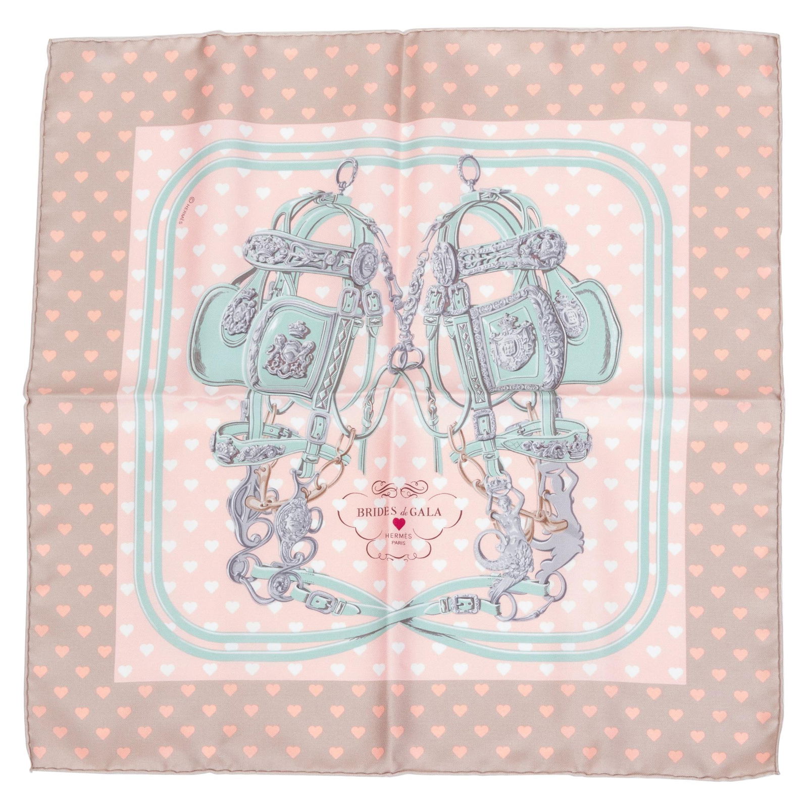 Hermes Brides de Gala Silk Twill Pochette Scarf Limited Edition 16" (1 of 4)