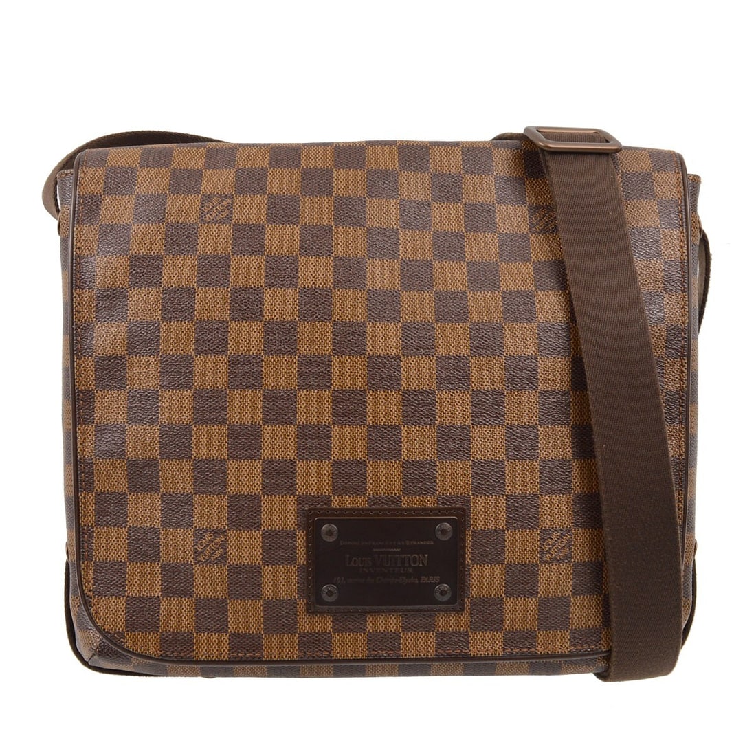 Louis Vuitton Damier Brooklyn MM Shoulder Bag N51211 Brown Canvas (1 of 8)