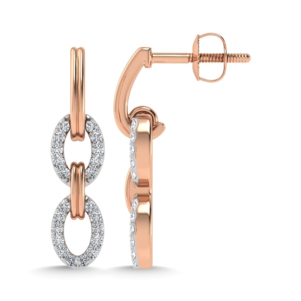 10K Two Tone Diamond 1/5 Ct.Tw. Fashion Earrings (1 of 2)