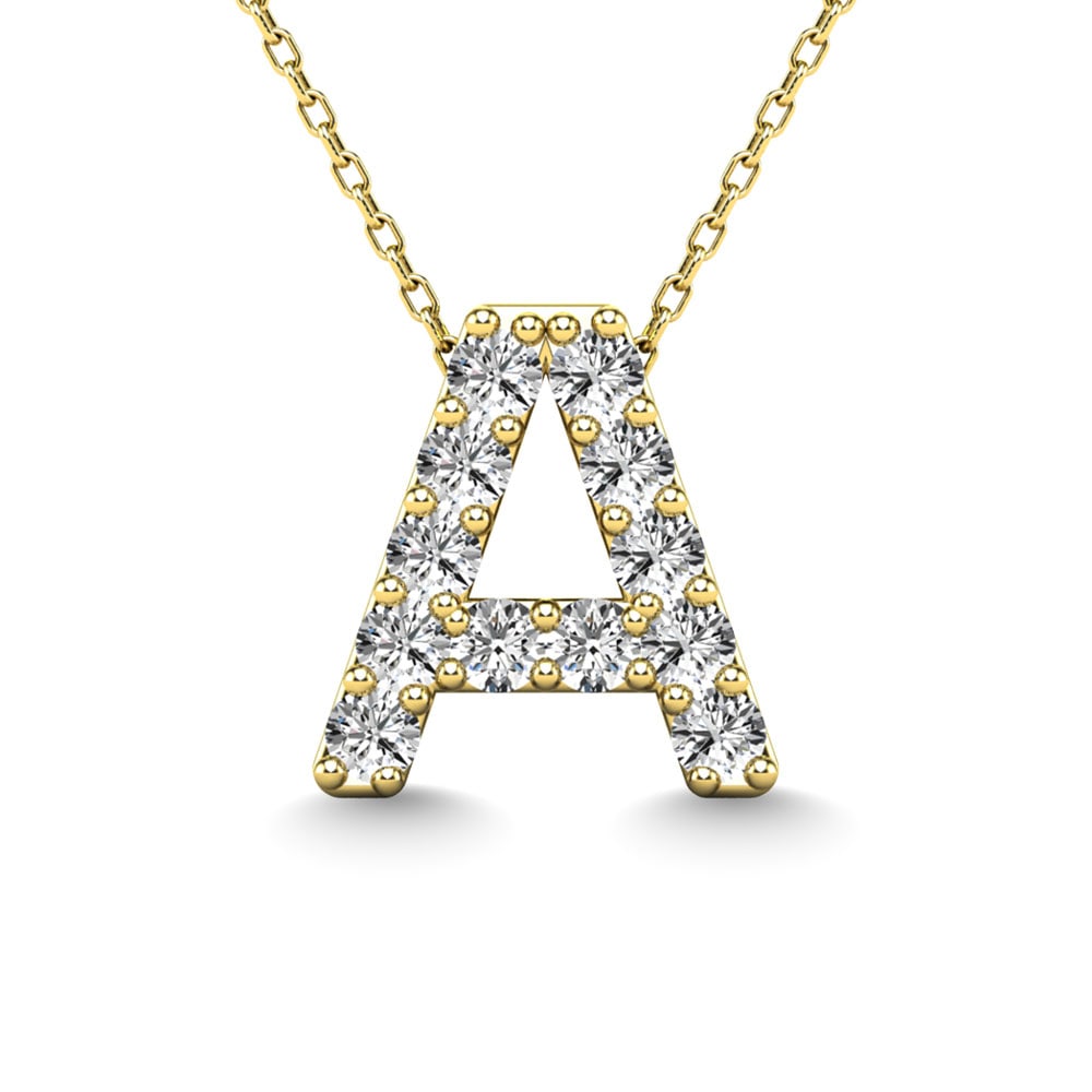 Diamond 1/8 Ct.Tw. Letter A Pendant in 14K Yellow Gold (1 of 3)