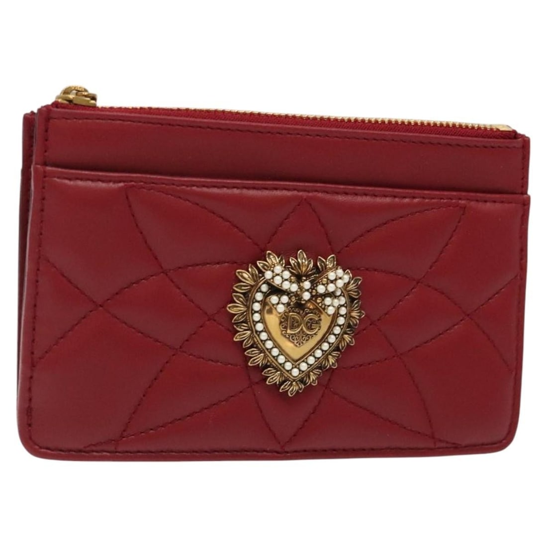 DOLCE&GABBANA Red Leather Wallet Authentic Made in Italy: DOLCE&GABBANA Red Leather Wallet Authentic Made in Italy This exquisite DOLCE&GABBANA wallet showcases a striking red leather exterior, crafted in Italy. The wallet features a compact design with dime