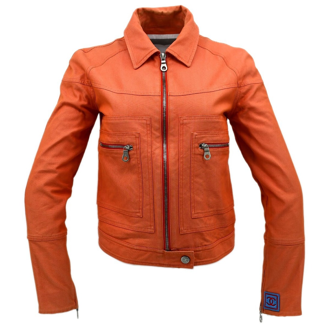 Chanel Vintage Sport Line Zip Jacket Orange 02S Size 38 (1 of 10)