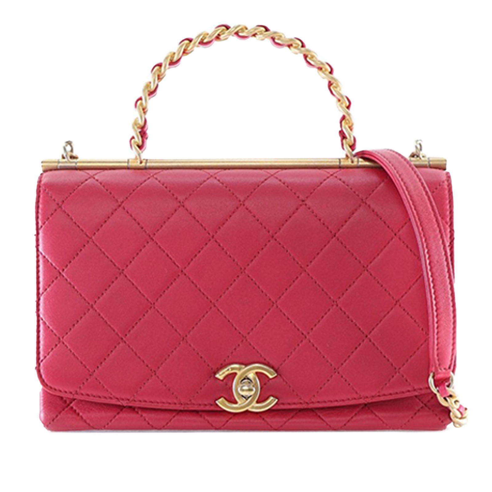 Chanel Medium La Parisienne Pink Quilted Lambskin Flap Bag: Chanel Medium La Parisienne Pink Quilted Lambskin Flap Bag This Chanel Medium Quilted Lambskin La Parisienne Flap satchel is crafted from luxurious quilted lambskin leather in a charming pink hue. It