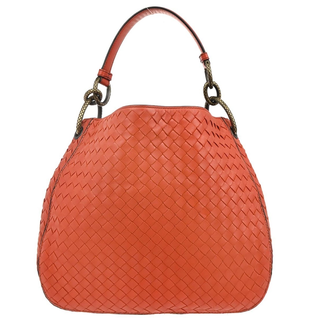 Red Intrecciato Lambskin Top Handle Bag by Bottega Veneta (1 of 10)