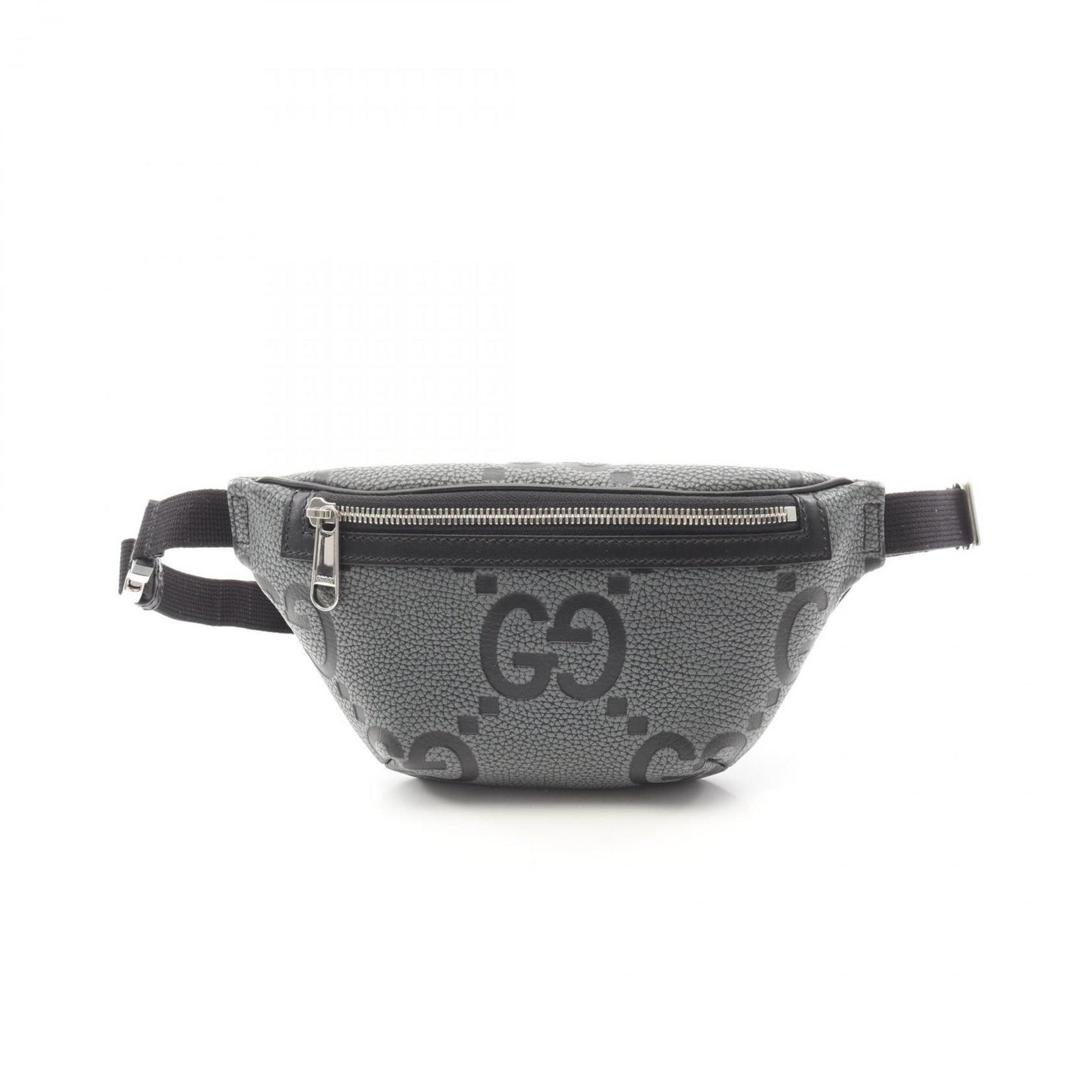 Grey Leather GG Jumbo Crossbody Bag by Gucci Italy: Grey Leather GG Jumbo Crossbody Bag by Gucci Italy This Gucci GG Jumbo bag features a grey leather exterior with the signature GG pattern. It offers a compact design suitable for various occasions and