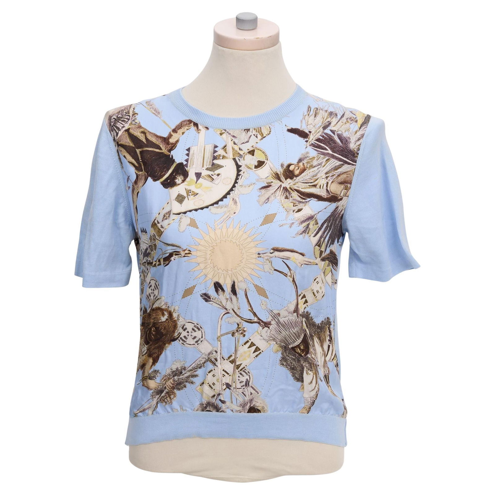 Hermes Celeste Mythologie Silk Top Kermit Oliver Tribal Print (1 of 5)