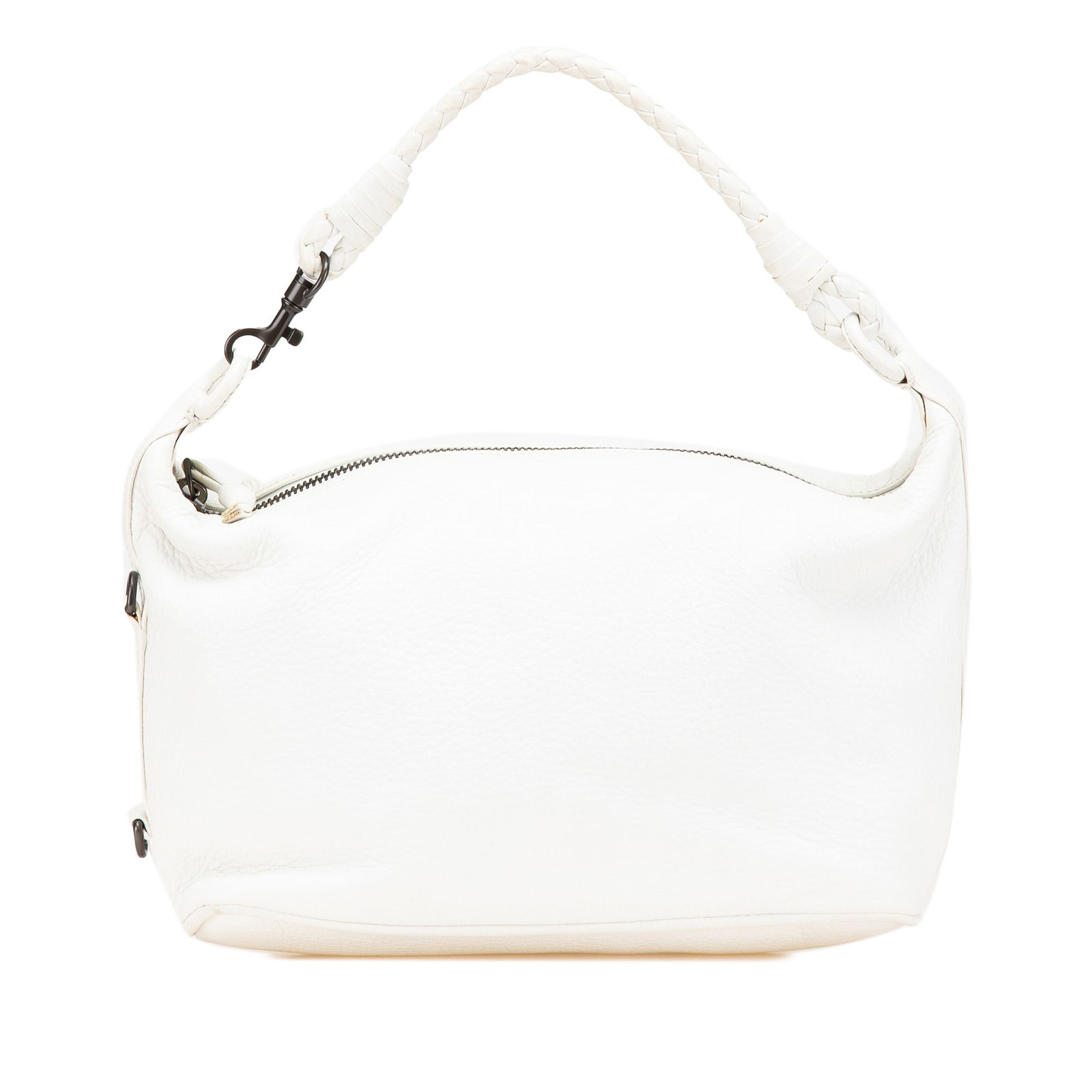 Bottega Veneta White Leather Handbag with Woven Handle (1 of 12)