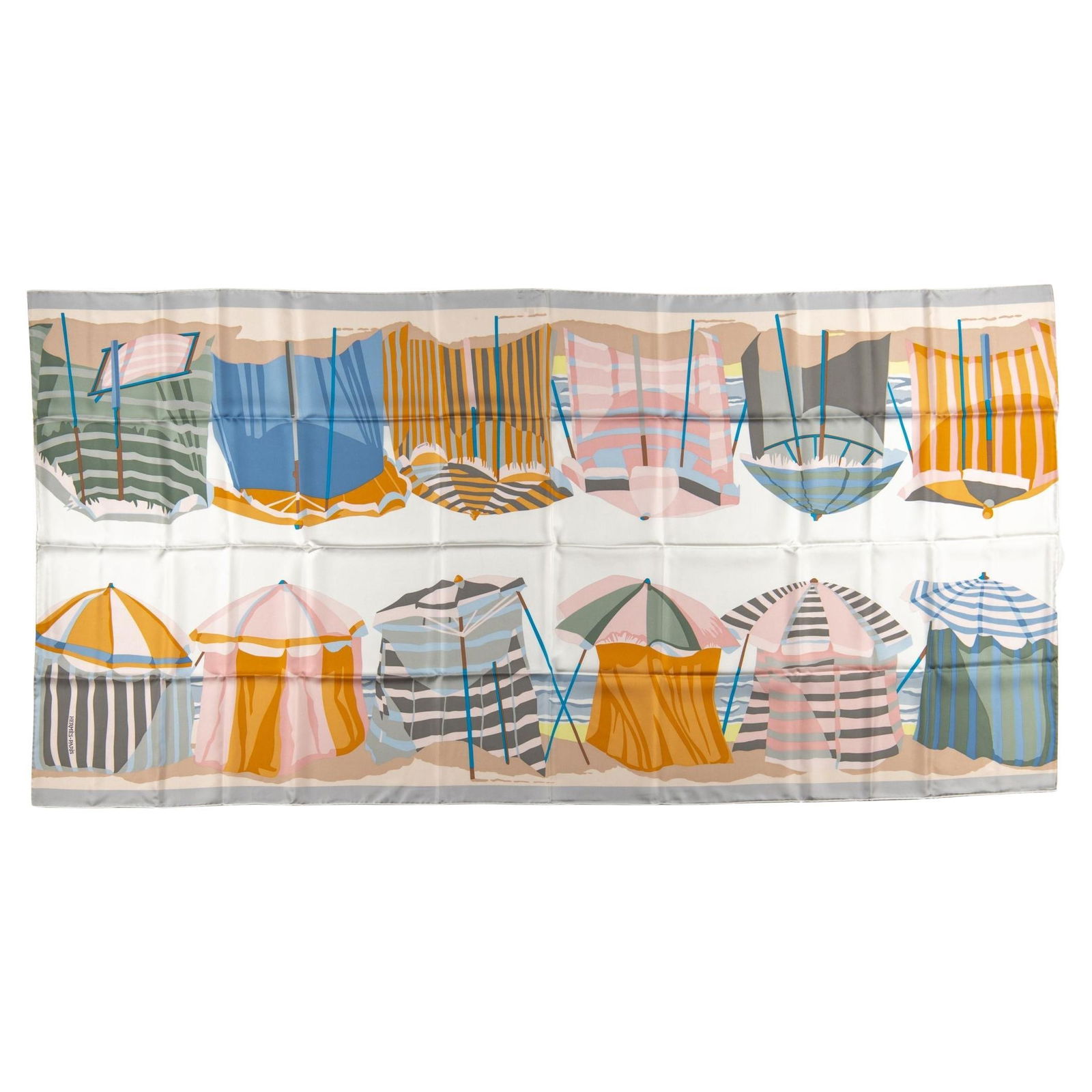 Hermes Silk Beach Cabanas Stole 35x70 Colorful Normandy Design: Hermes Silk Beach Cabanas Stole 35x70 Colorful Normandy Design Discover the elegance of the Hermes New Silk Beach Cabanas Stole, a luxurious accessory designed for versatile wear. This stunning stole