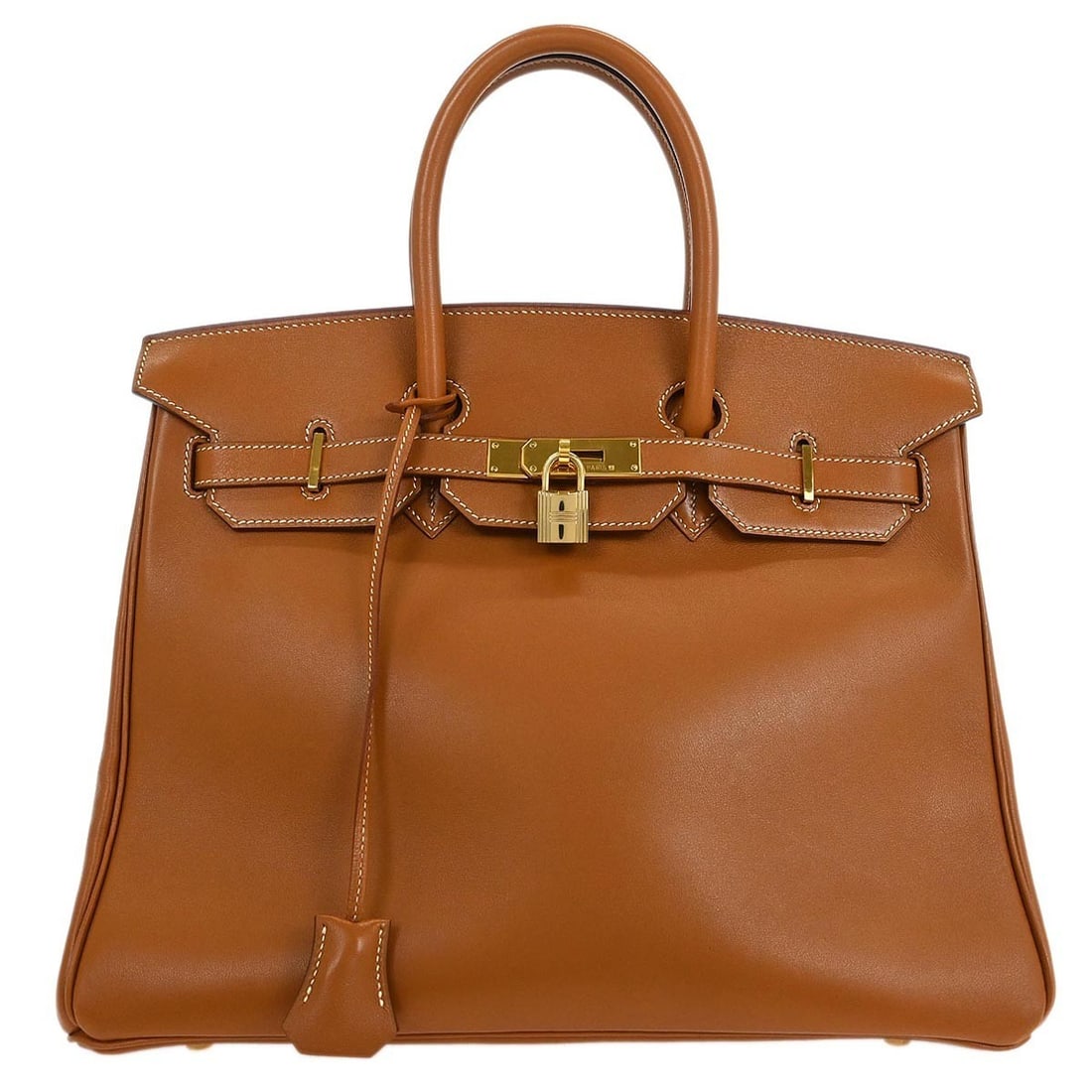 Hermes Gold Gulliver Birkin 35 Leather Handbag Brown (1 of 10)