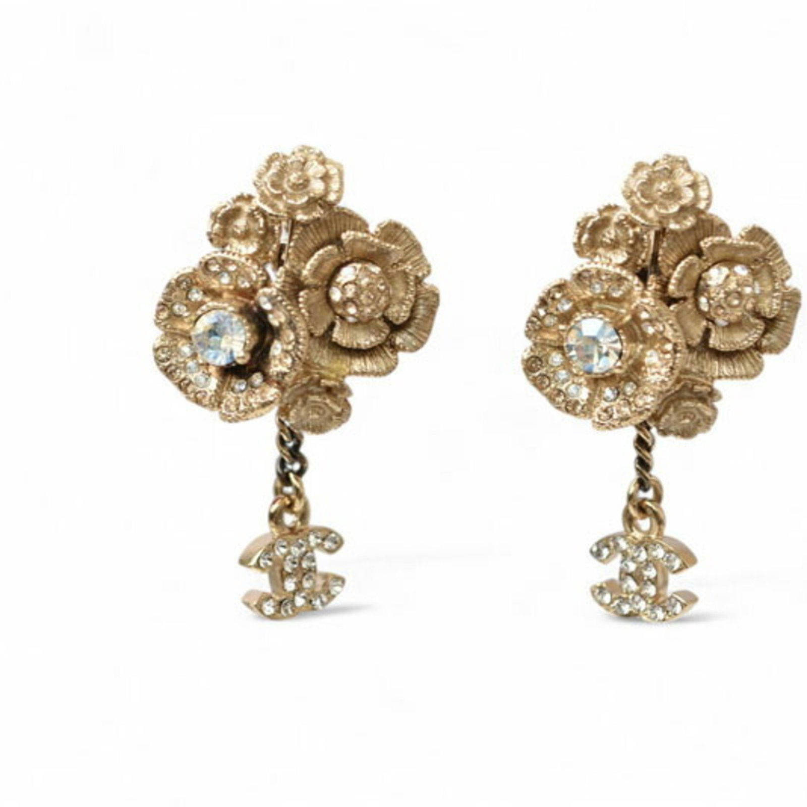 Gold Plated Camellia Brooch by Chanel 34mm x 22mm (1 of 1)