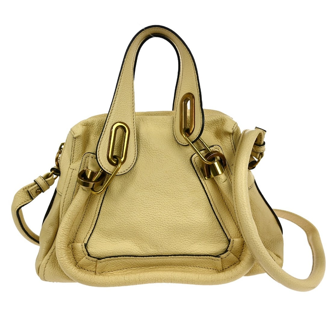 Chloe Paraty Beige Leather Large Top Handle Bag Double Handles 2way Style (1 of 6)