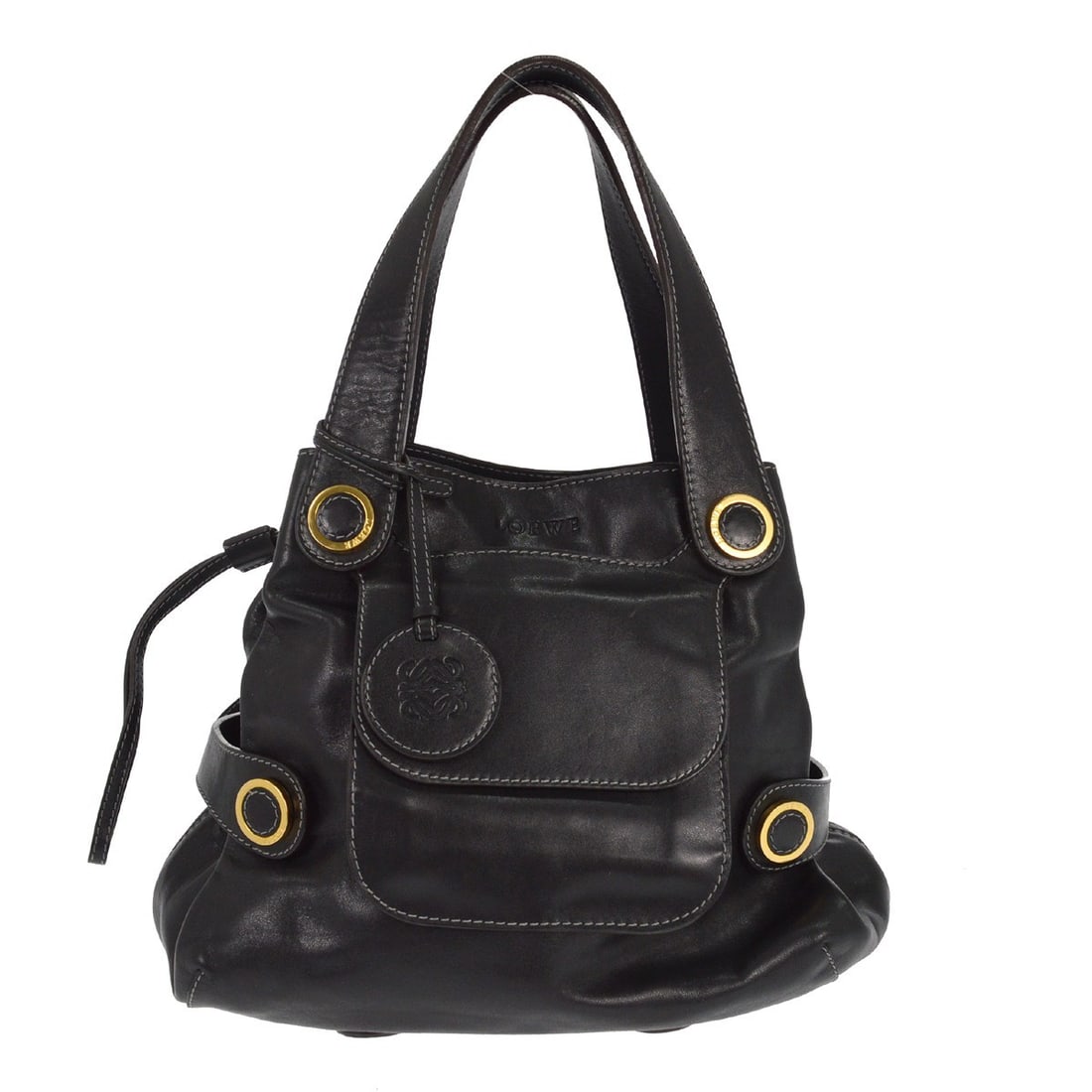 Large Loewe Double Handle Black Leather Tote with Inner Pockets (1 of 5)