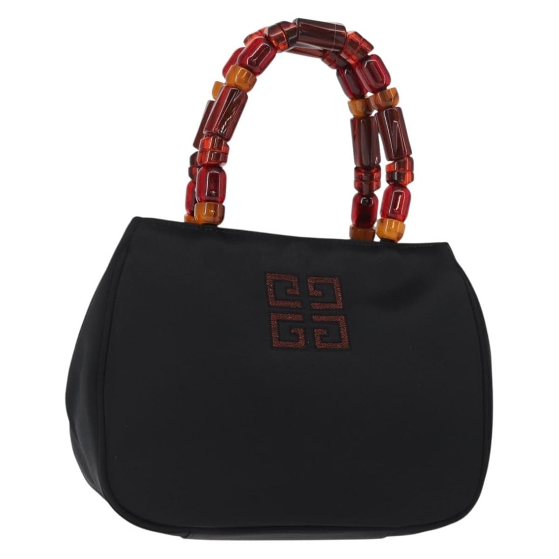 GIVENCHY Black Gold Nylon Hand Bag Authentic Japan: GIVENCHY Black Gold Nylon Hand Bag Authentic Japan Introducing the GIVENCHY Hand Bag, a stylish accessory crafted from durable nylon in a classic black and gold color scheme. This bag features a compa