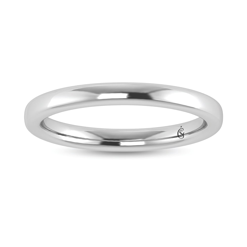 14K White Gold Plain Wedding Band: 14K White Gold Plain Wedding Band Indulge in timeless elegance with this 14K White Gold Plain Wedding Band. The sleek, polished white gold exudes sophistication and enduring beauty. This refined band,