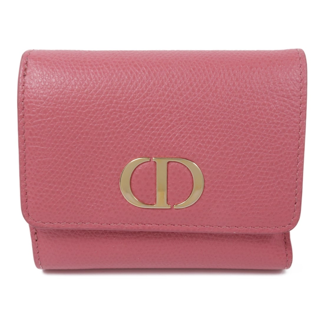 Christian Dior Pink Calfskin Leather Tri-Fold Wallet GHW: Christian Dior Pink Calfskin Leather Tri-Fold Wallet GHW Introducing a stylish tri-fold wallet from Christian Dior, expertly crafted from luxurious calfskin leather. This elegant wallet features a sof