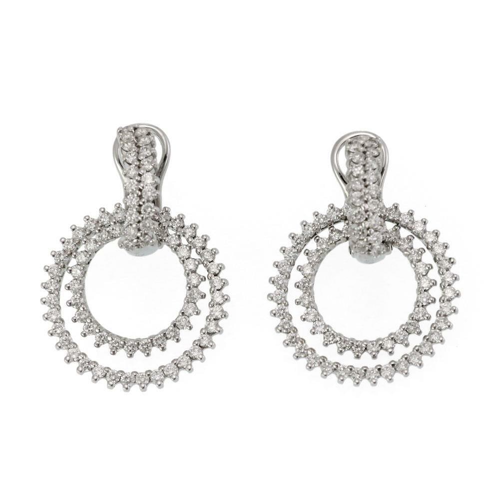 Jose Hess 2.00ct Diamond 18k White Gold Changeable Double Hoop Earrings: Jose Hess 2.00ct Diamond 18k White Gold Changeable Double Hoop Earrings Discover the elegance of these stunning Jose Hess earrings, expertly crafted from 18k white gold. This exquisite pair features a