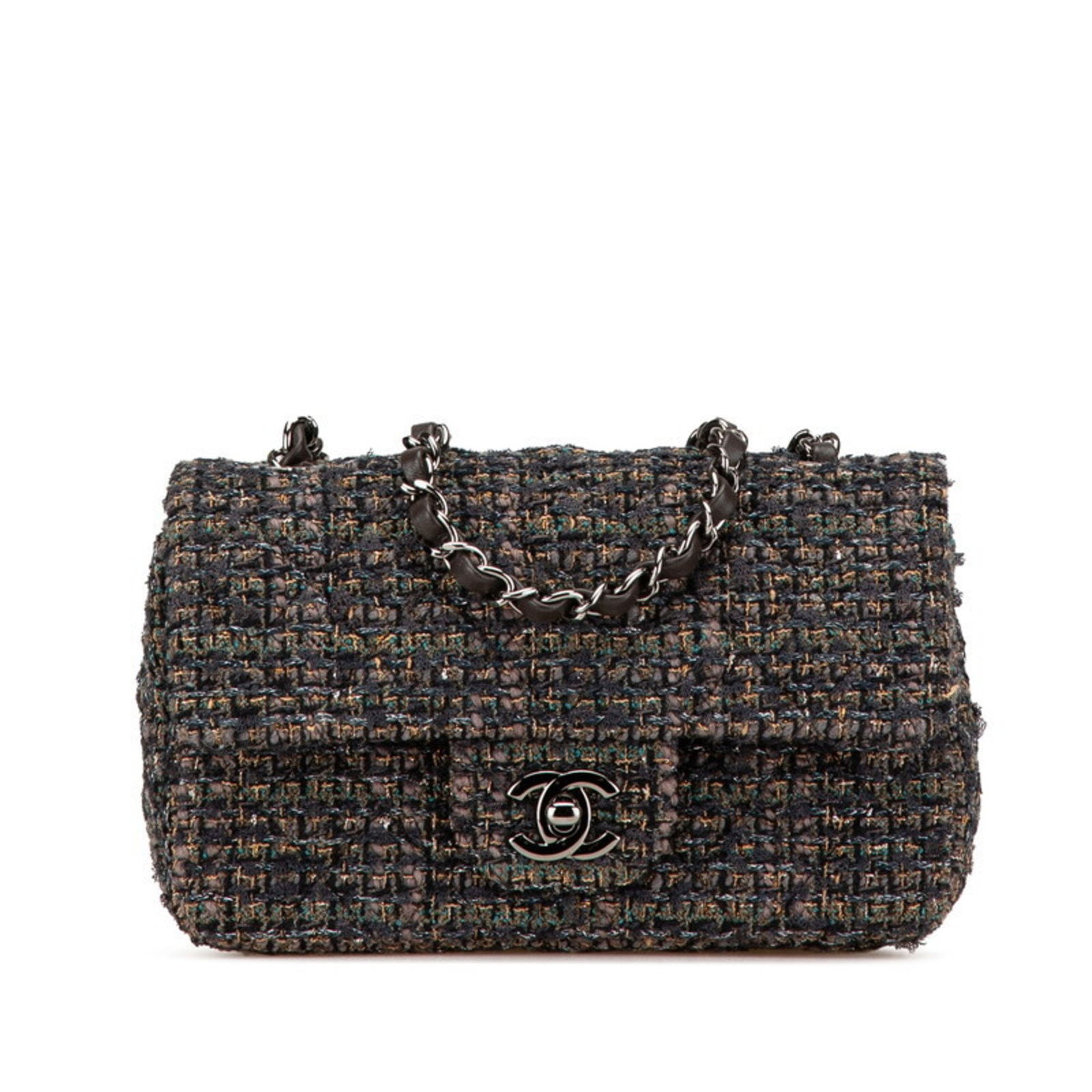 Chanel Tweed Multicolour Single Flap Bag 20cm (1 of 11)