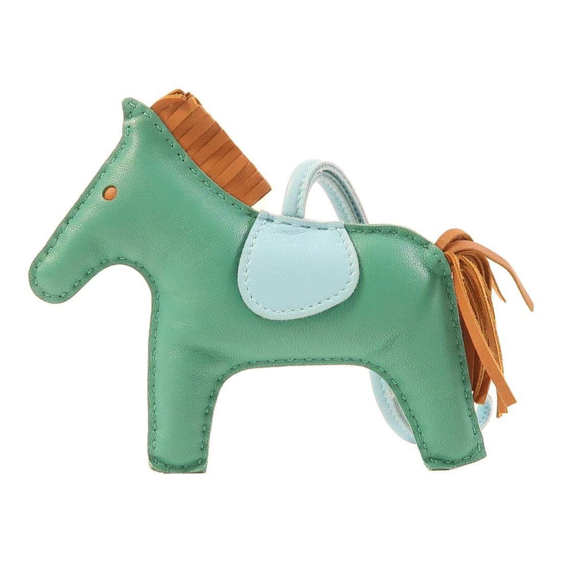 Blue and Brown Rodeo GM Agneau Milo Leather Charm by Hermes (1 of 6)