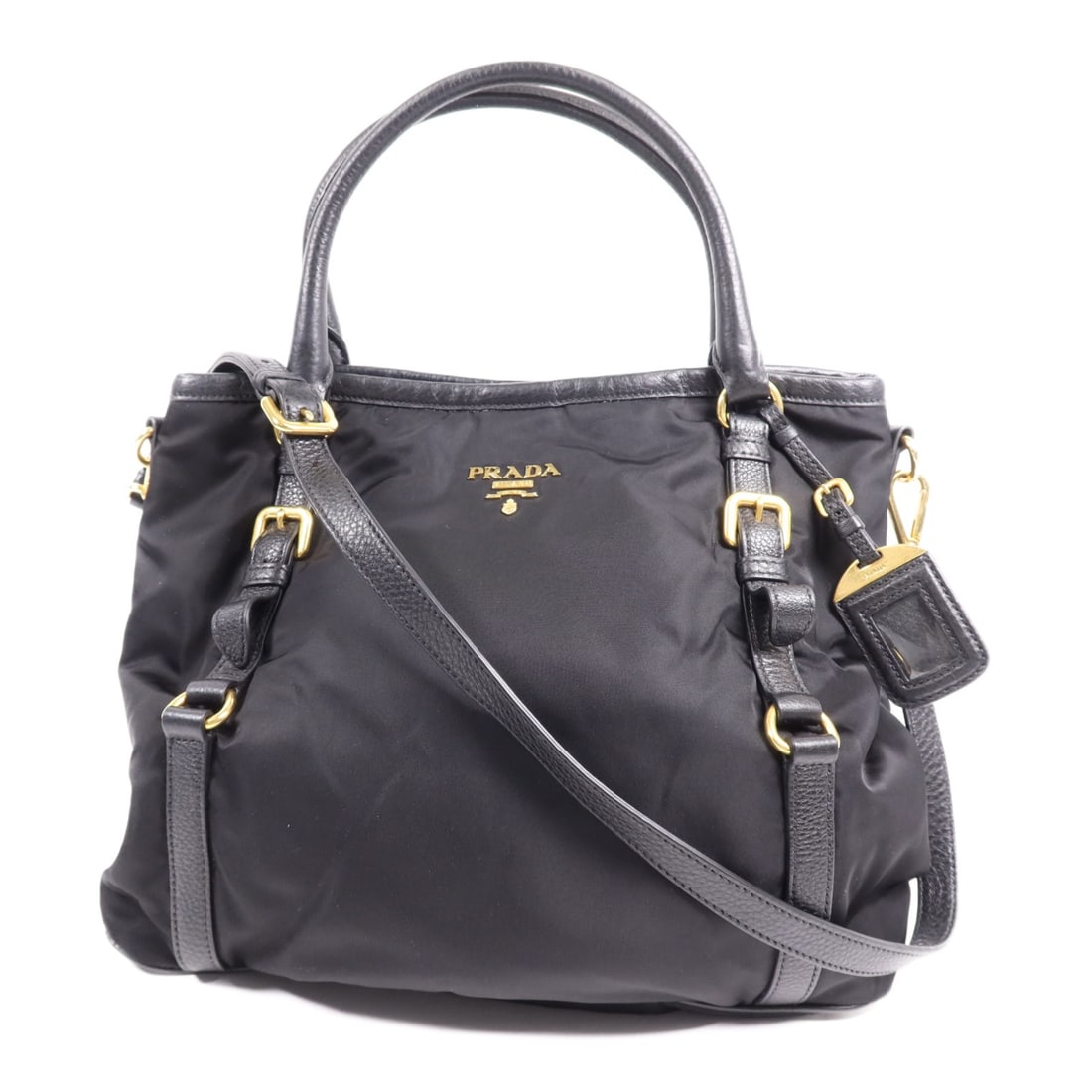 PRADA 2 Way Shoulder Bag BR4993 Nylon Black GHW Italy (1 of 17)