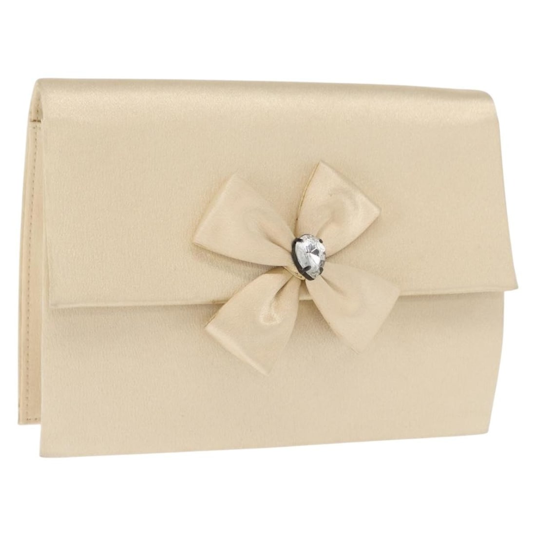 Beige Satin Clutch by Saint Laurent Evening Bag 160279 (1 of 18)