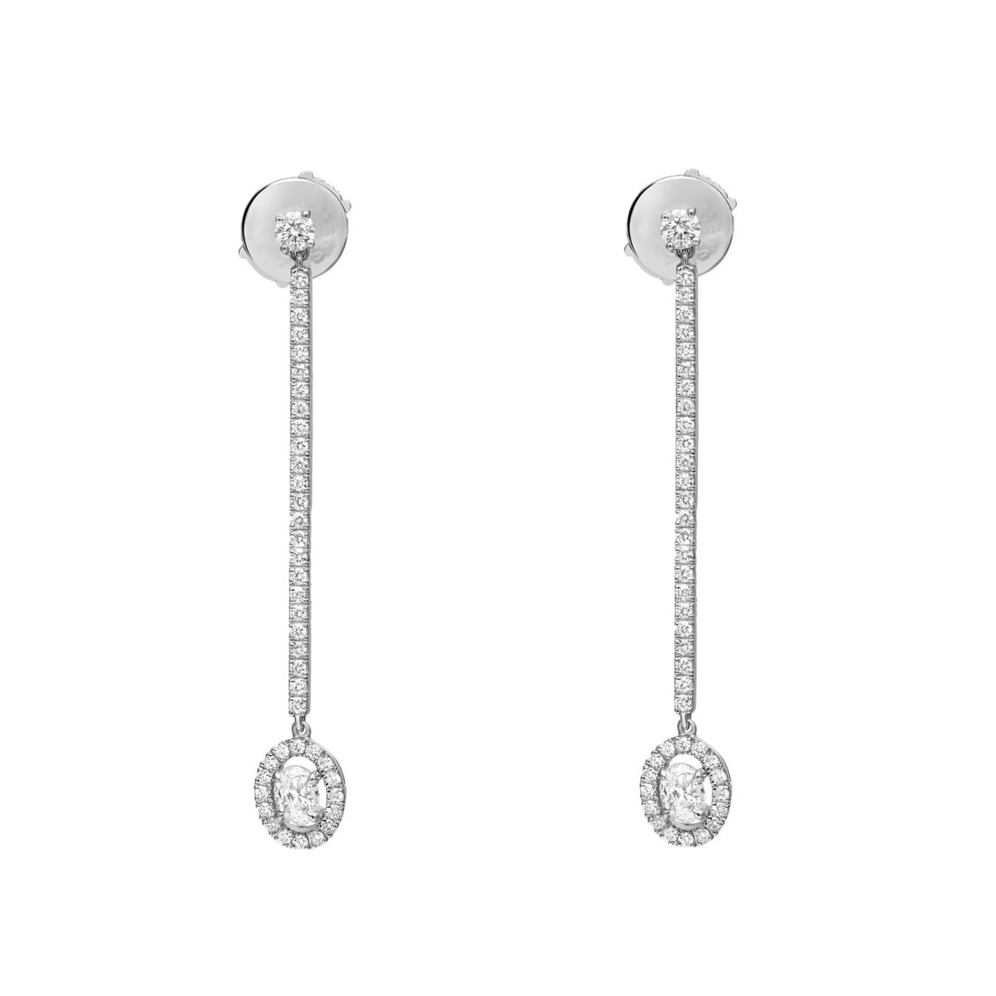 Messika 0.82ct Diamond Drop Earrings 18K White Gold Glam'Azone (1 of 5)