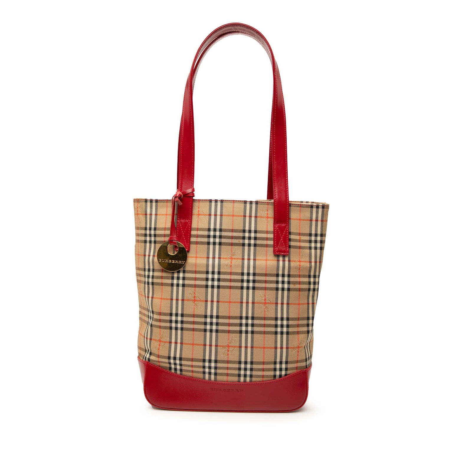 Burberry Haymarket Check Canvas Tote Bag with Leather Trim: Burberry Haymarket Check Canvas Tote Bag with Leather Trim This Burberry Haymarket Check Canvas Tote is a stylish and functional accessory, featuring a classic haymarket check canvas body complemented
