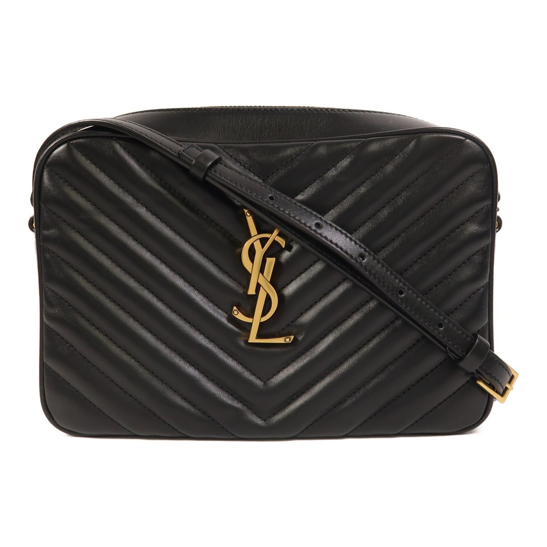 Saint Laurent Lou Black Calfskin Camera Shoulder Bag with Gold Hardware (1 of 17)