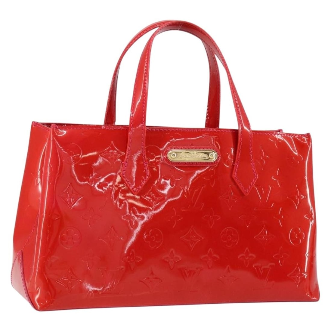 LOUIS VUITTON Monogram Vernis Wilshire PM Bag Rose Pop M93643 Auth: LOUIS VUITTON Monogram Vernis Wilshire PM Bag Rose Pop M93643 Auth This elegant LOUIS VUITTON Monogram Vernis Wilshire PM Hand Bag in a vibrant Rose Pop color is crafted from high-quality patent leath