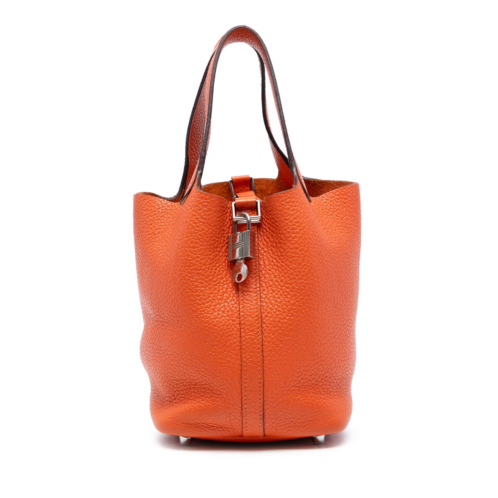 Hermes Clemence Picotin Lock 18 Leather Bag in Feu Orange (1 of 7)