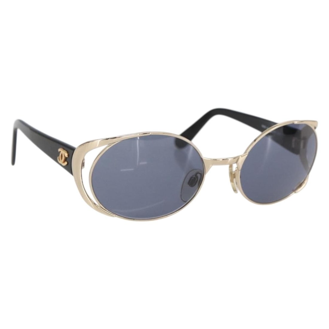 Black Plastic CHANEL Sunglasses with CC Logo and Case from Italy (1 of 11)